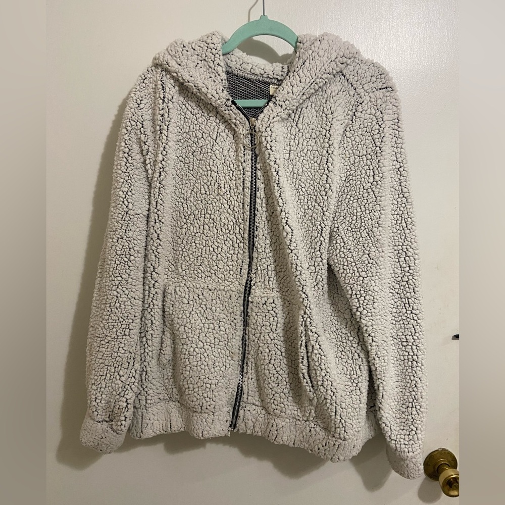Cozy Sherpa Zip Hoodie off white size XL